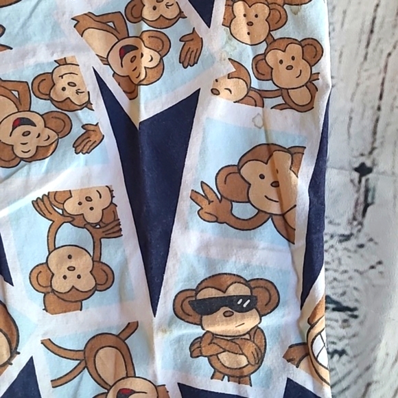 Vintage Y2K Aeropostale Cotton Low Rise Monkey Print Pajama Pants Womens Sz M - Picture 7 of 17